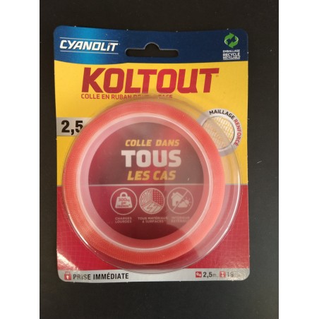 CYANOLIT - Koltout - Double Face - 19mm x 2.5m
