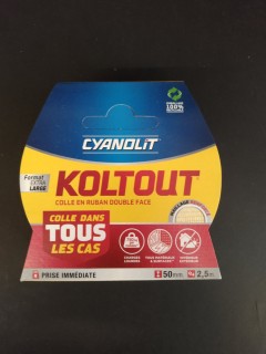 CYANOLIT - Koltout - Double Face - 50mm x 2.5m