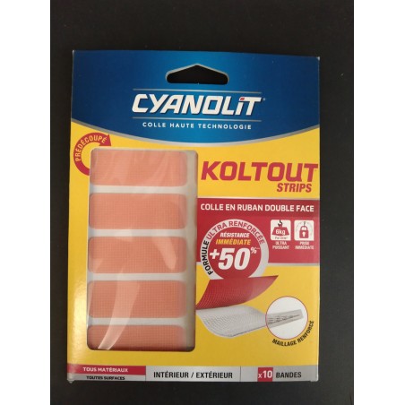 CYANOLIT - Koltout - Double Face - 10 Strip - 18mm x 48mm